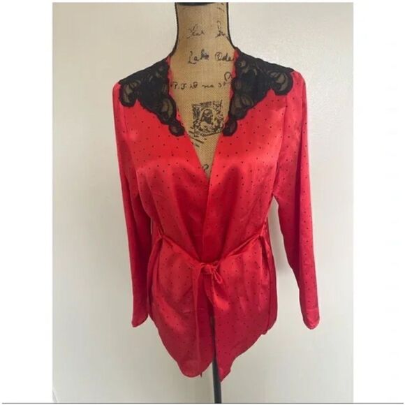 Victoria’s Secret Vintage Gold Label Red Robe - Picture 1 of 3